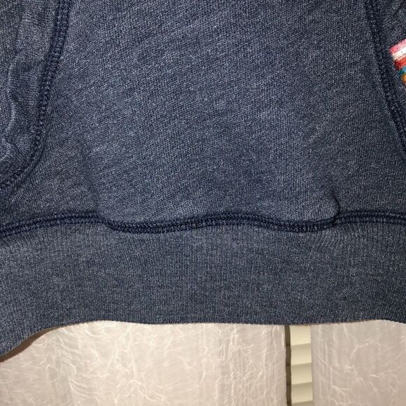 Hollister M Navy White Cotton Blend Hoodie with a Kangaroo Pocket - Picture 8 of 13
